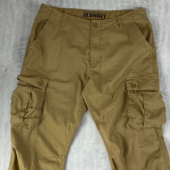 Old Navy Other - Old Navy Linen and Cotton Cargo Pants Mens Sz 36 / 34 Soft Flexible